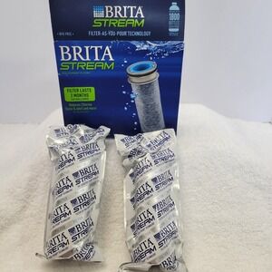 2 pk. BRITA STREAM Replacement Water Filters For Brita Pitchers ONLY 2 IN PACK**